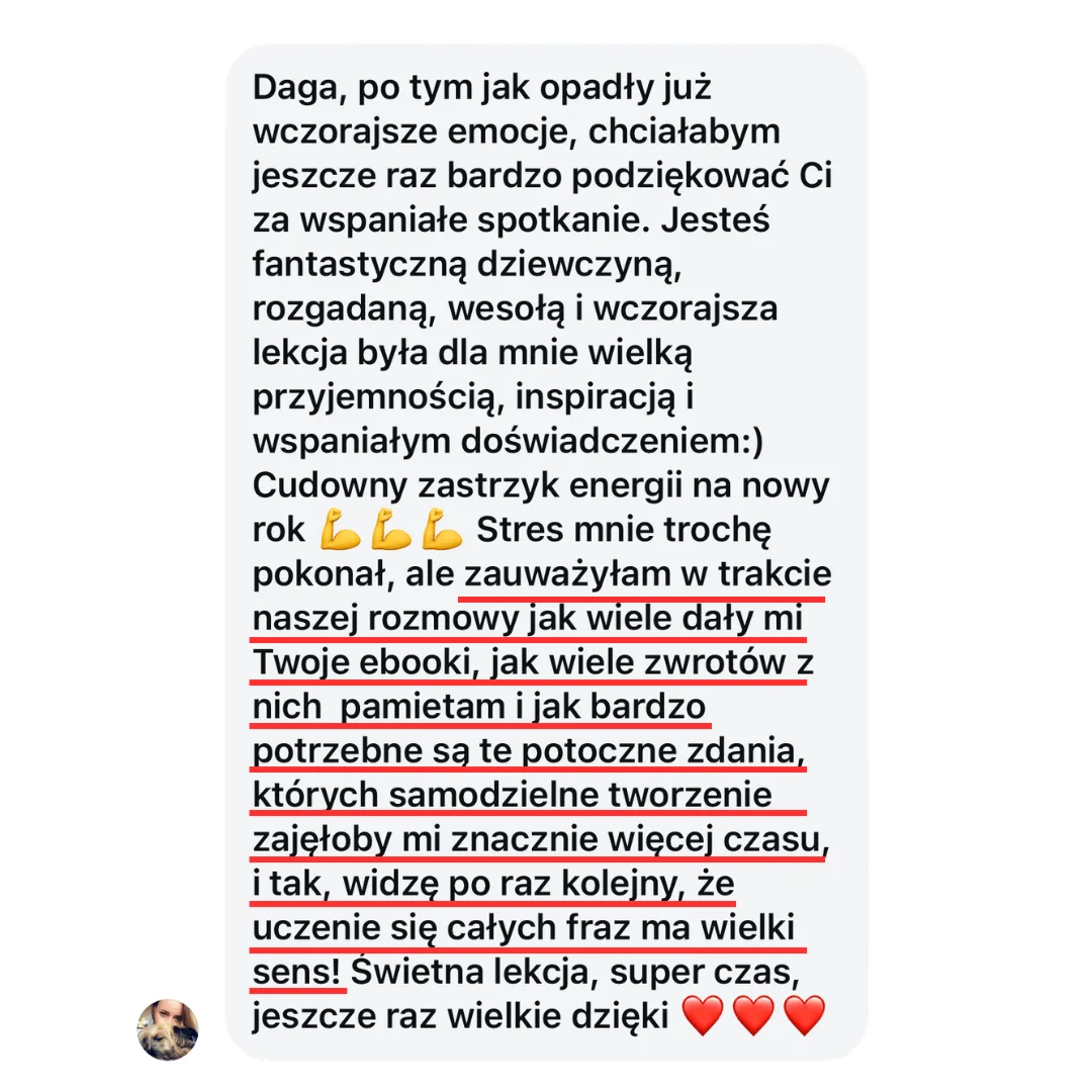 Opinia uczennicy — słownictwo wpadało naturalnie w rozmowie z nativem