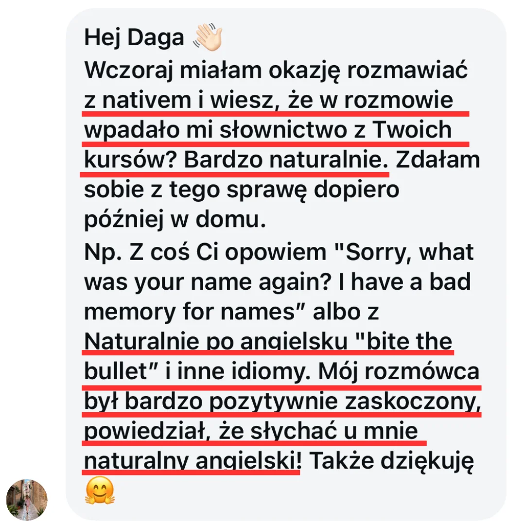 Opinia ucznia — pierwszy raz czuje się swobodnie mówiąc po angielsku