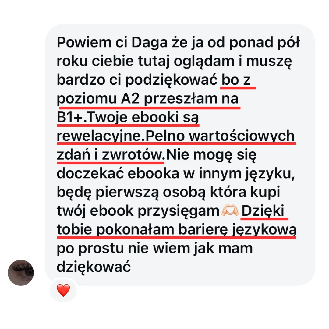 Opinia uczennicy — 4 dzień kursu, słownictwo już w głowie